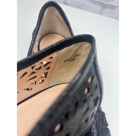 Kate Spade New York Caffrey Cut-Out Loafer Ladies 10M Black Leather Flats - Picture 9 of 12